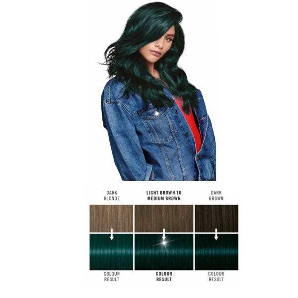 Schwarzkopf Live Urban Metallics Intense Permanent Hair Color U75 Midnight Jade, vibrant greenish-blue shade in a tube.