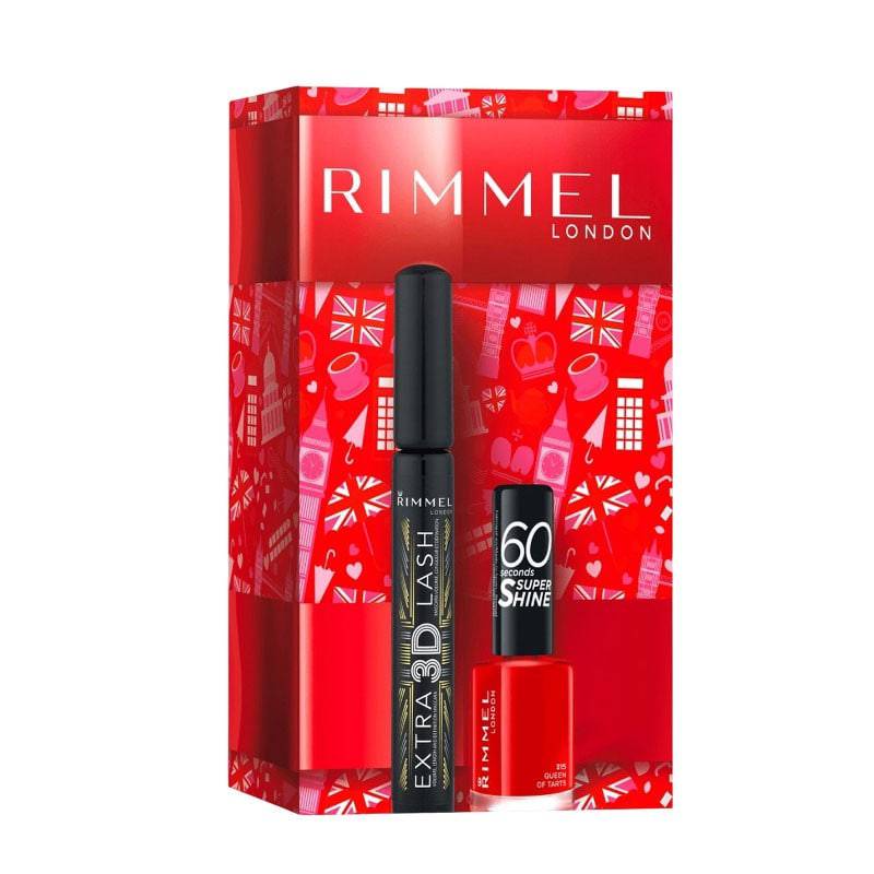 Coffret cadeau miniature de mascara et vernis à ongles Rimmel Extra 3D Lash