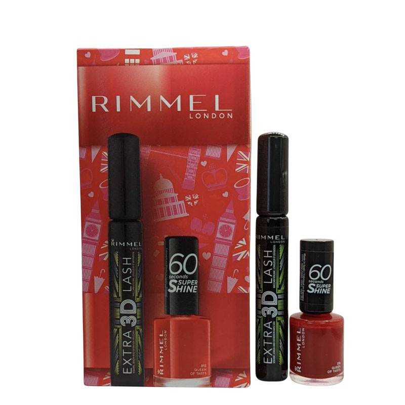 Coffret cadeau miniature de mascara et vernis à ongles Rimmel Extra 3D Lash
