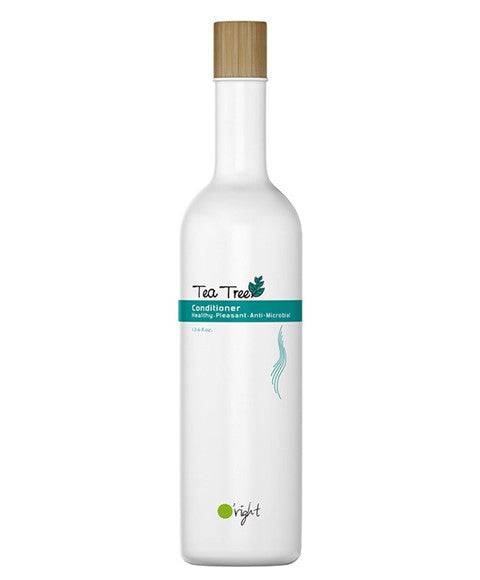 Oright Tea Tree Conditioner bottle, natural hair care product with tea tree extract, designed to hydrate and soothe scalp.