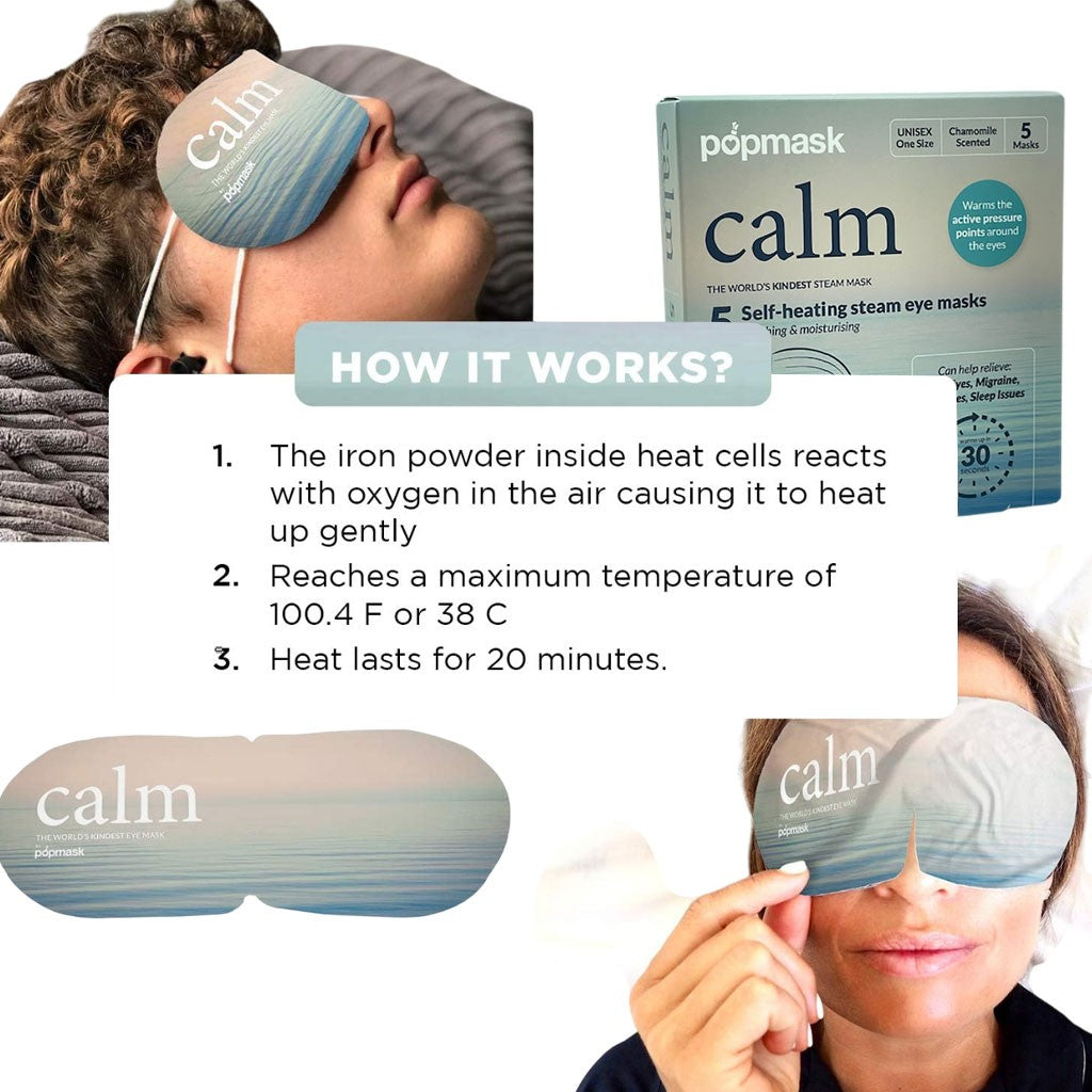 PopMask Calm 5 Self Heating Steam Eye Mask
