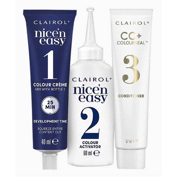Clairol Nice N Easy Creme Permanent Hair Color in 9G Light Golden Blonde, showcasing the blonde hair shade in the bottle