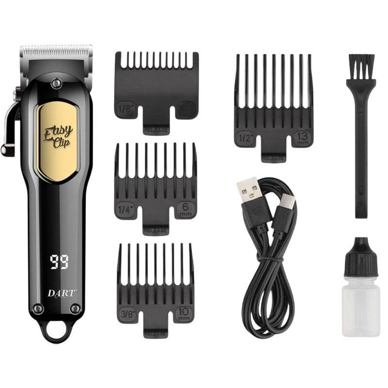 Dart Professional Easy Clip rechargeable hair clipper with stainless steel blades and ergonomic design for hair styling.