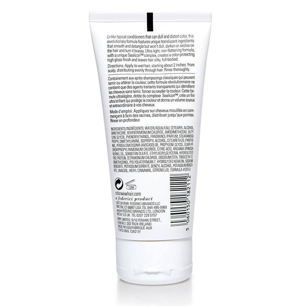 Color Wow Color Security Conditioner for fine to normal hair, creamy formula with nourishing ingredients, shown in a sleek bottle.