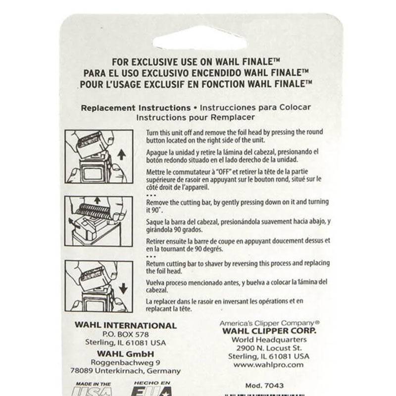 Wahl Finale Replacement Foil And Cutter Bar Assembly
