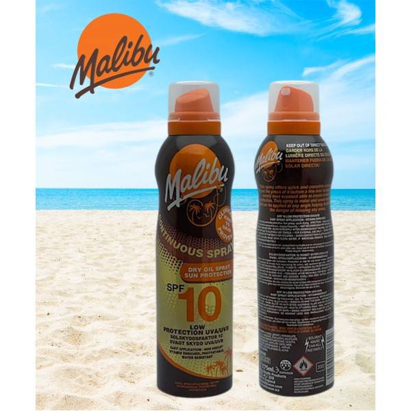 Malibu Continuous Spray Dry Oil Spray Sun Protection SPF10