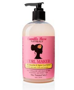 Camille Rose Naturals Curl Maker Defining Jelly hair treatment with a jar of curling gel for natural, defined curls.