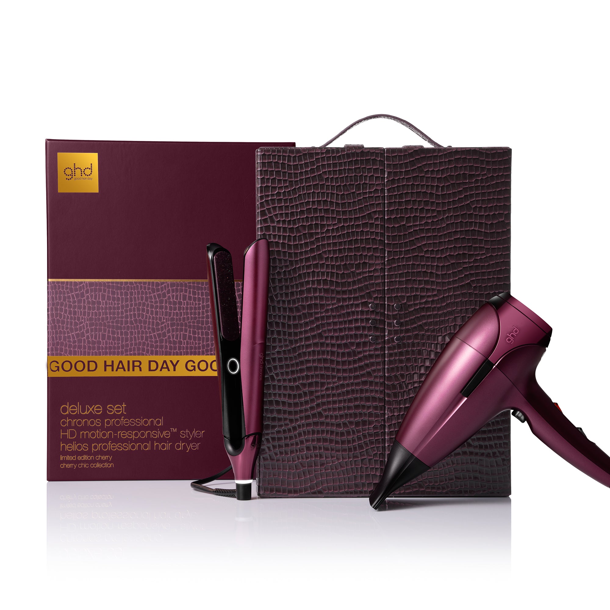 GHD Deluxe Set Chronos Professional HD Motion Responsive Helios Hair Dryer