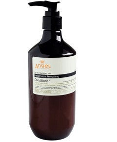 Angel En Provence Angel Helichrysum Revitalizing Conditioner bottle with label and pump dispenser, natural ingredients for healthy hair.