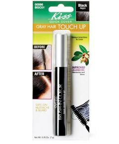 Kiss New York Professional Quick Cover gray hair touch-up brush in gray, designed for easy hair color and bleach application.