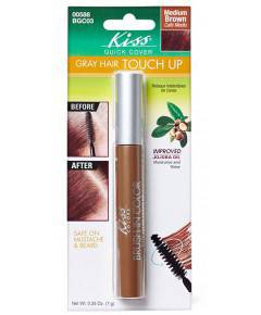 Kiss New York Professional Quick Cover Gray Hair Touch Up Brush BGC03 for hair coloring and touch-ups in a gray shade.