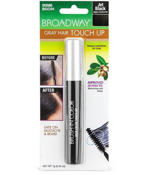 Gray hair touch-up brush by Kiss New York Professional, quick cover gray hair color and bleach application in a compact brush.