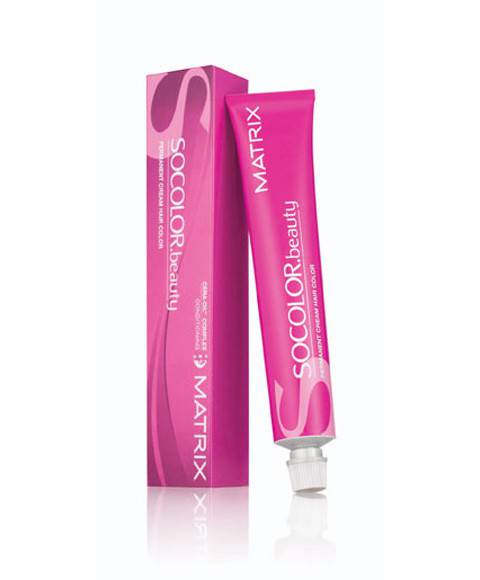 Matrix Socolor Beauty Cream Hair Color and Bleach in a vibrant tube, ready for coloring or bleaching hair.