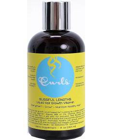Curls Blissful Lengths Liquid Hair Growth Vitamin bottle, hair treatment for promoting healthy, longer hair growth.