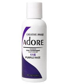 Creative Image Adore Shining Semi Permanent Hair Color in Purple Rage, vibrant purple hair dye in a professional hair color and bleach product