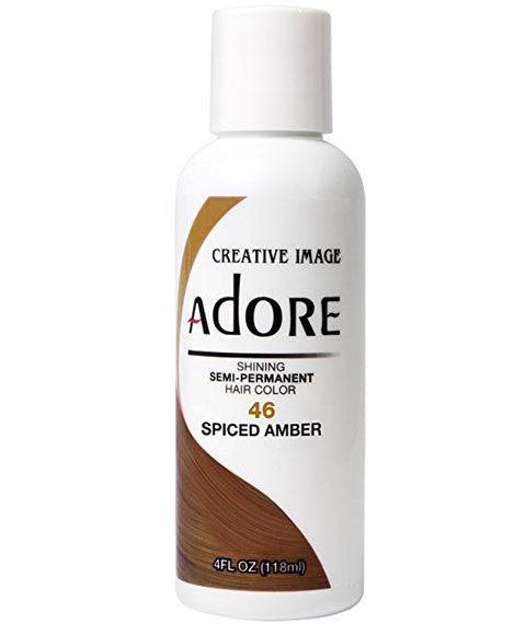 Creative Image Adore Shining Semi-Permanent Hair Color in Spiced Amber, vibrant orange-brown hair dye for bold, glossy hair.