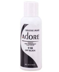 Creative Image Adore Shining Semi Permanent Hair Color in Off Black, vibrant hair dye for bold, shiny black hair.