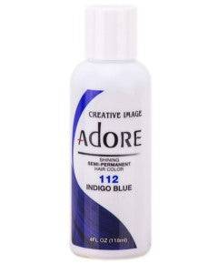 Creative Image Adore Shining Semi Permanent Hair Color Indigo Blue in a bottle, vibrant blue hair dye for bold color results.