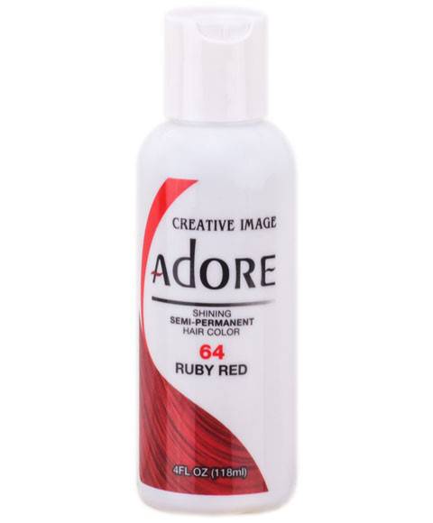 Creative Image Adore Shining Ruby Red semi-permanent hair color tube for vibrant red hair coloring and styling.