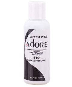 Creative Image Adore Shining Semi-Permanent Hair Color in Darkest Brown, vibrant hair dye for a rich, glossy finish.