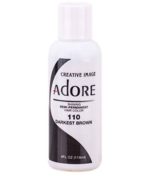 Creative Image Adore Shining Semi Permanent Hair Color in Darkest Brown, vibrant hair dye for rich, long-lasting color.