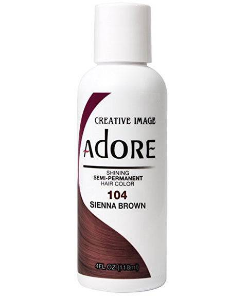 Creative Image Adore Shining Semi Permanent Hair Color in Sienna Brown, vibrant hair dye for rich, shiny brown hair.