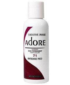 Creative Image Adore Shining Semi Permanent Hair Color in Intense Red, vibrant hair dye in a tube with bright packaging.