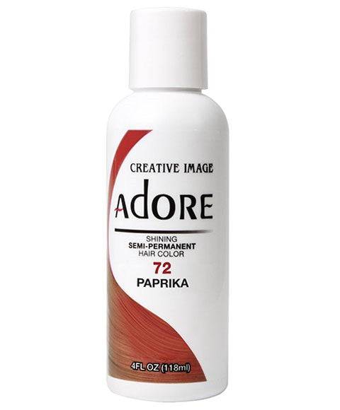 Creative Image Adore Shining Semi-Permanent Hair Color in Paprika, vibrant red hair dye in a container.