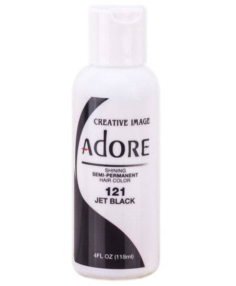Creative Image Adore Shining Semi Permanent Hair Color in Jet Black, vibrant hair dye with a glossy finish.