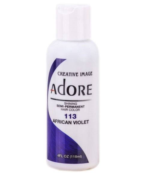 Creative Image Adore Shining Semi Permanent Hair Color in African Violet, vibrant purple hair dye tube.
