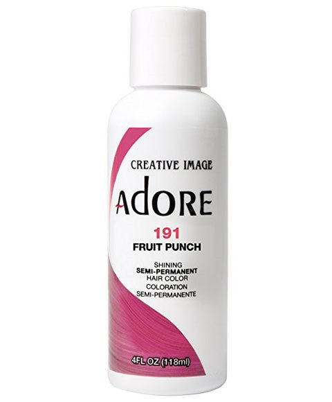 Creative Image Adore Shining Semi-Permanent Hair Color in Fruit Punch, vibrant pink and red hair dye for bold, colorful looks.