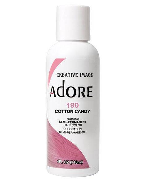 Creative Image Adore Shining Semi Permanent Hair Color in Cotton Candy, vibrant pink hair dye for bold, colorful hair looks.