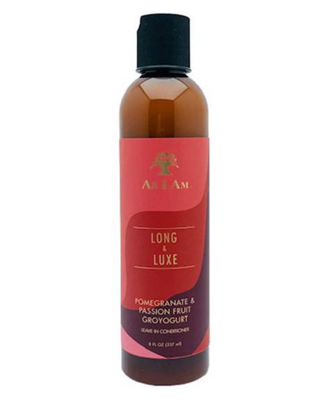 as I Am Long And Luxe Gro Yogurt Leave-In Conditioner bottle with label, moisturizing hair conditioner for long, healthy hair