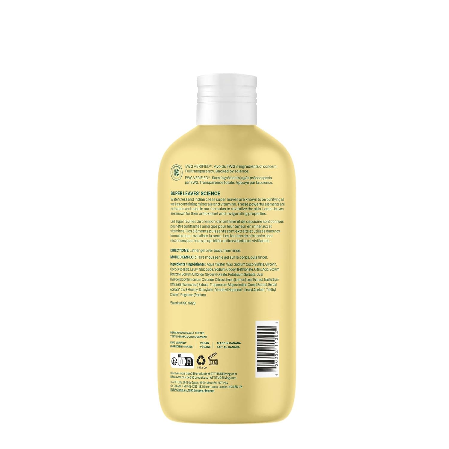 Attitude Super Leaves Earl Grey And Fresh Cucumber Shower Gel