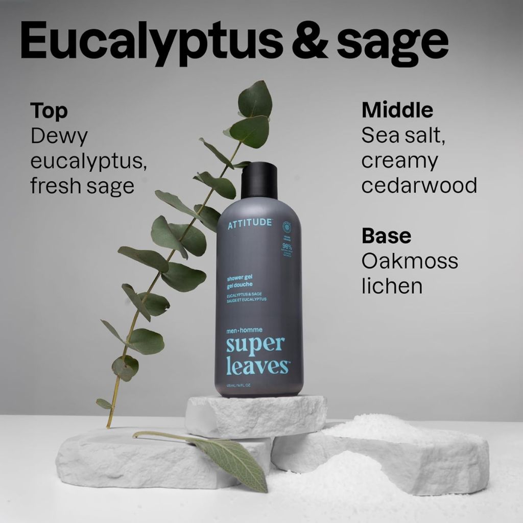Attitude Super Leaves Men Eucalyptus And Sage Shower Gel