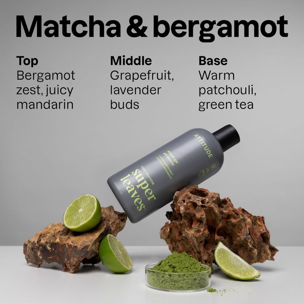 Attitude Super Leaves Men Matcha And Bergamot Shower Gel