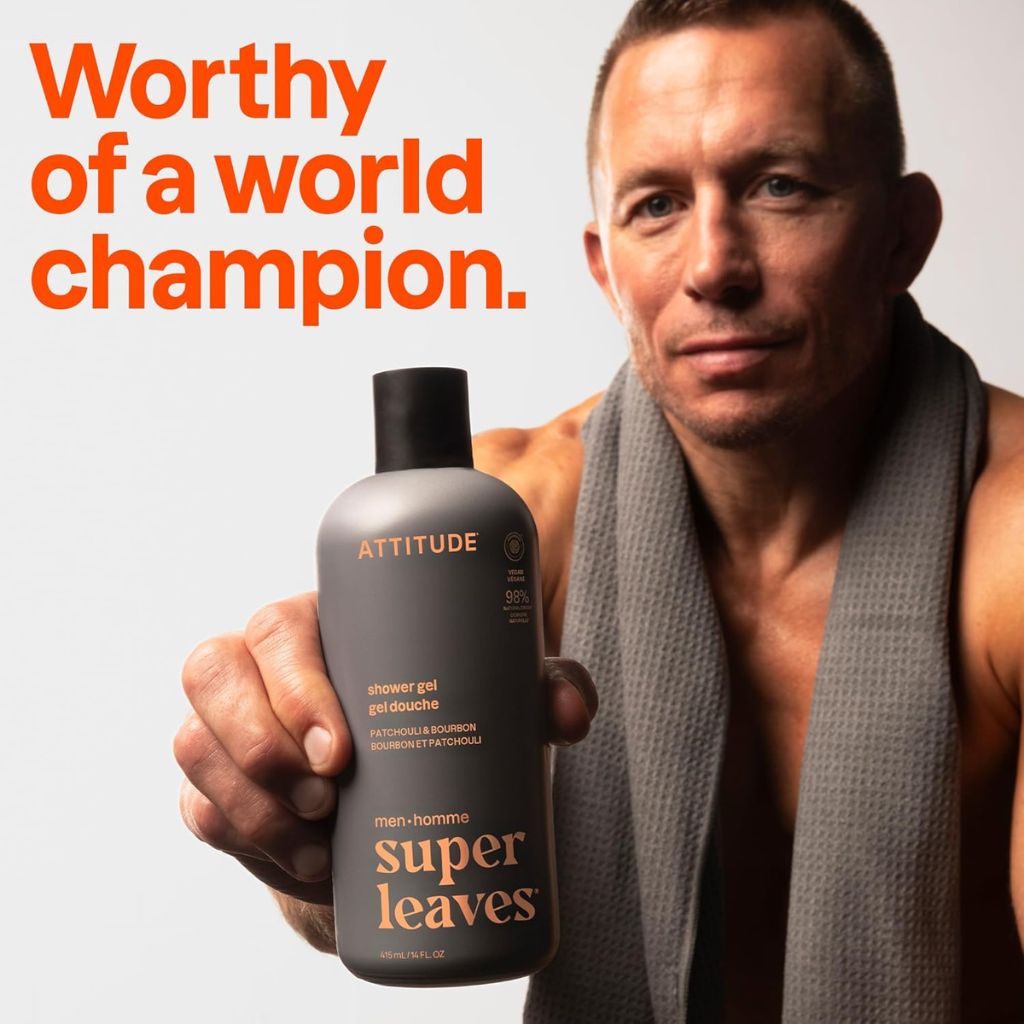 Attitude Super Leaves Men Patchouli And Bourbon Shower Gel