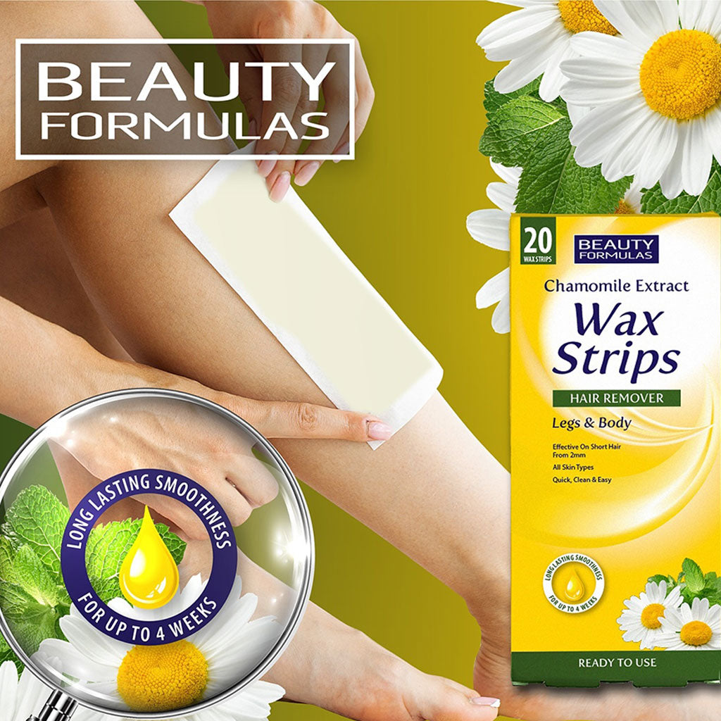 Beauty Formulas Chamomile Extract Hair Removal Wax Strips For Legs And Body