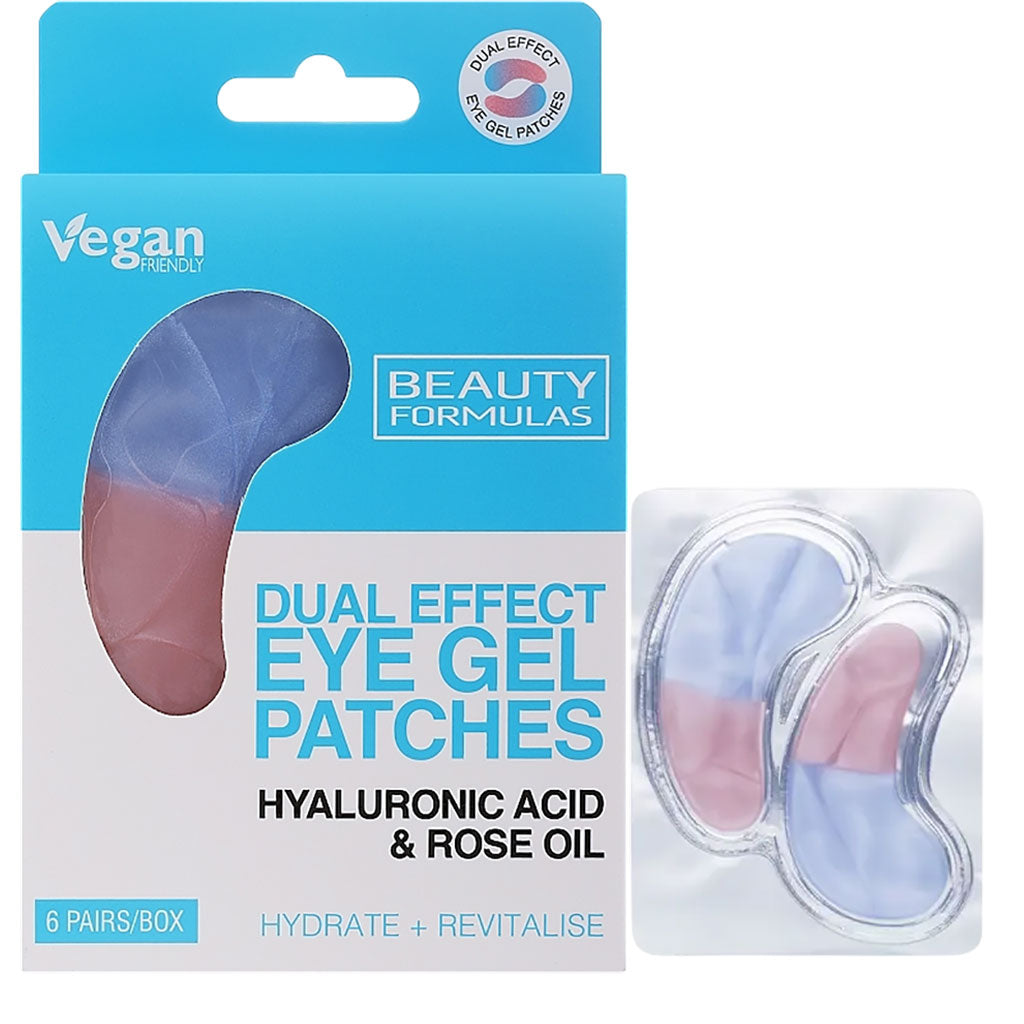 Beauty Formulas Dual Effect Eye Gel Patches With Hyaluronic Acid And Rose Oil