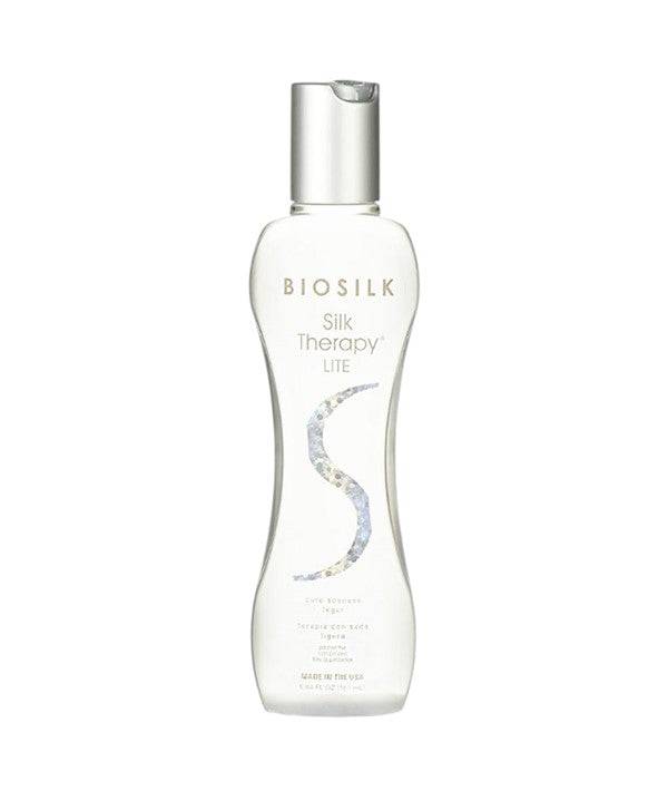 FAROUK SYSTEMS Biosilk Silk Therapy Lite conditioner bottle with sleek packaging and silver cap, designed for hair nourishment.