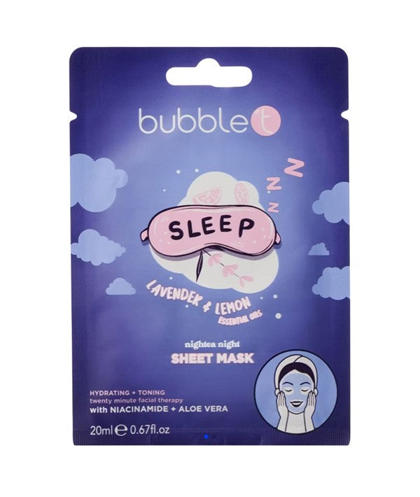 Bubble T Cosmetics Lavender And Lemon Sleep Nightea Night Sheet Mask