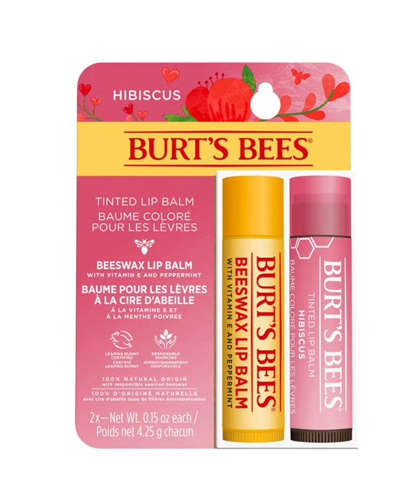 Burts Bees Hibiscus And Beeswax Tinted Lip Balm Duo