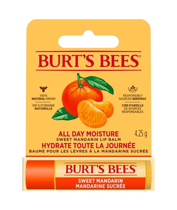 Burt’s Bees Sweet Mandarin Lip Balm tube for moisturizing lip care