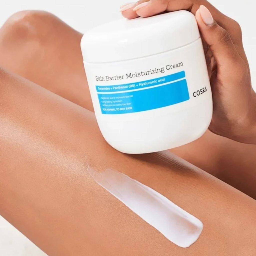 COSRX Skin Barrier Moisturizing Cream K-Beauty moisturiser jar and packaging, front view