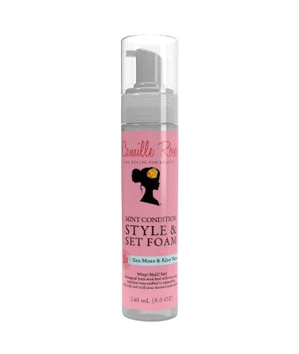 Camille Rose Naturals Mint Condition Style Foam hair styling product bottle