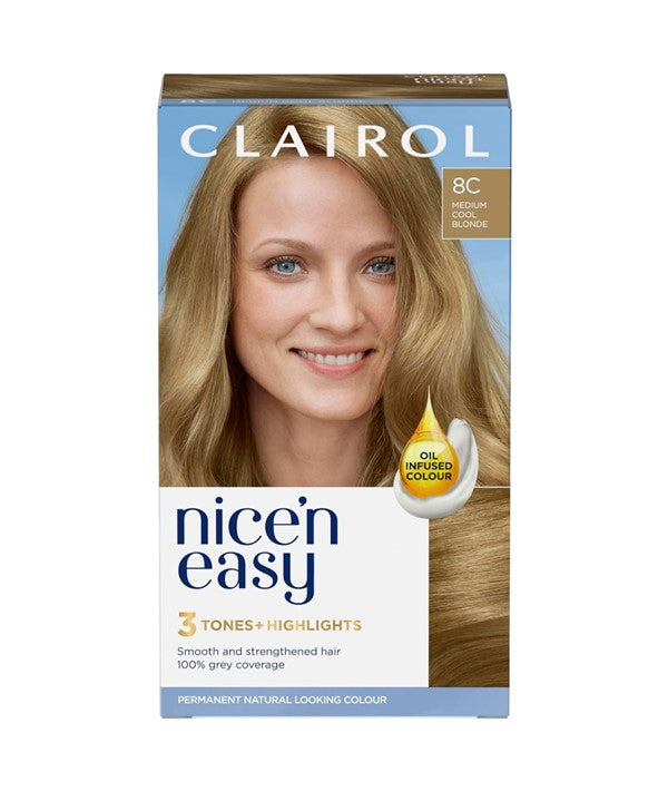 Clairol Nice N Easy Creme Permanent Colour 8C Medium Cool Blonde