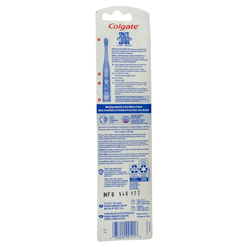 Colgate Kids battery-powered Sonic toothbrush for children, featuring colorful design and small brush head for gentle dental care.