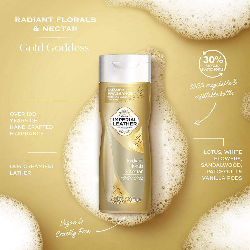 Cussons Imperial Leather Radiant Floral And Nectar Gold Goddess Body Wash