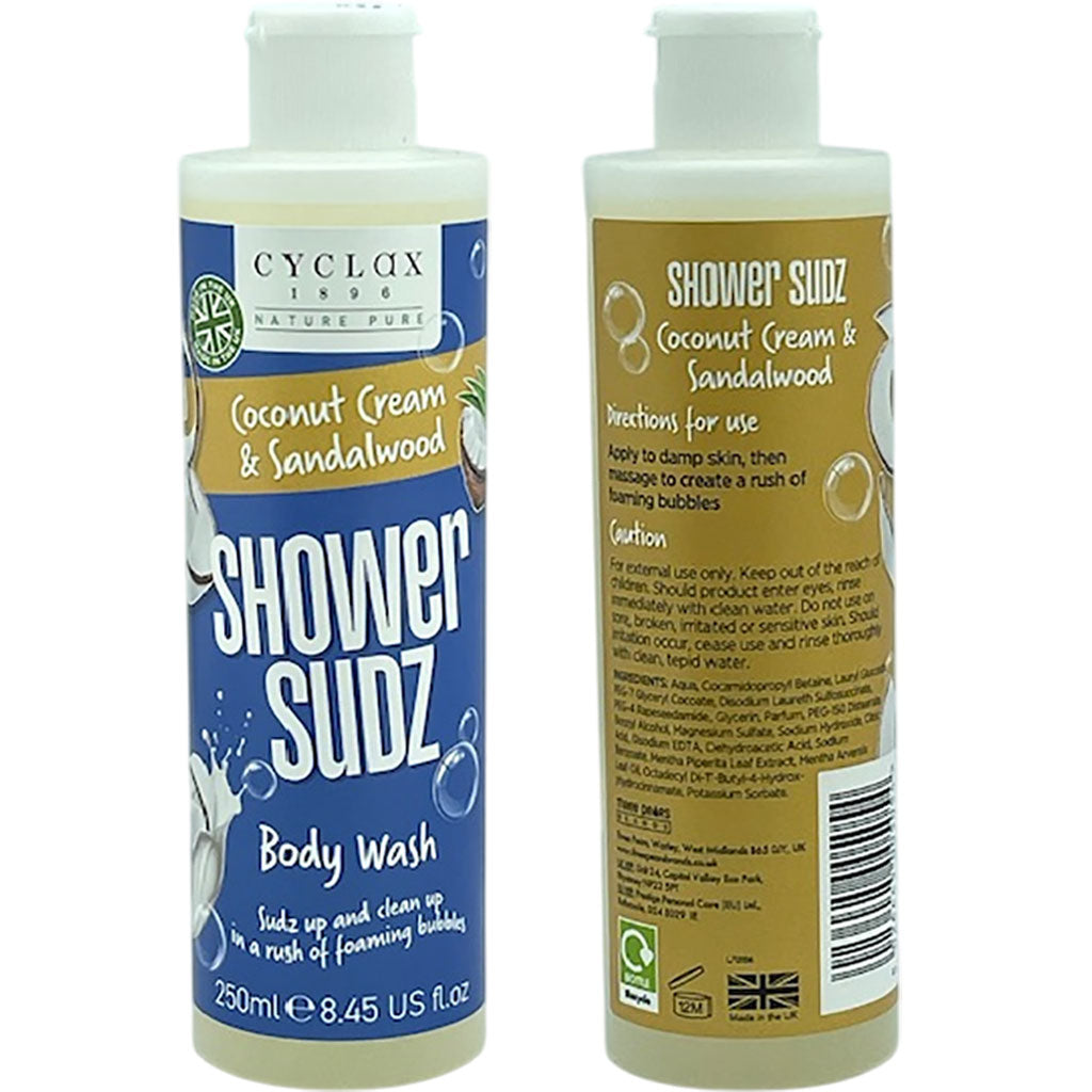 Three Pears Cyclax Coconut Cream And Sandalwood Shower Sudz Body Wash