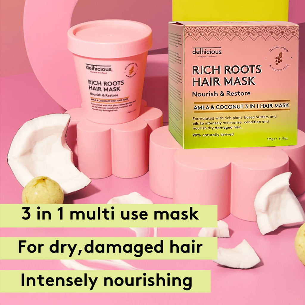Delhicious Body Rich Roots Nourish And Restore 3 In 1 Hair Mask